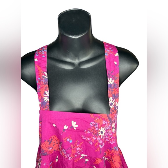 Free People Let The Sunshine In Printed pink Floral Strap Flare Dress sz XS - Picture 9 of 12